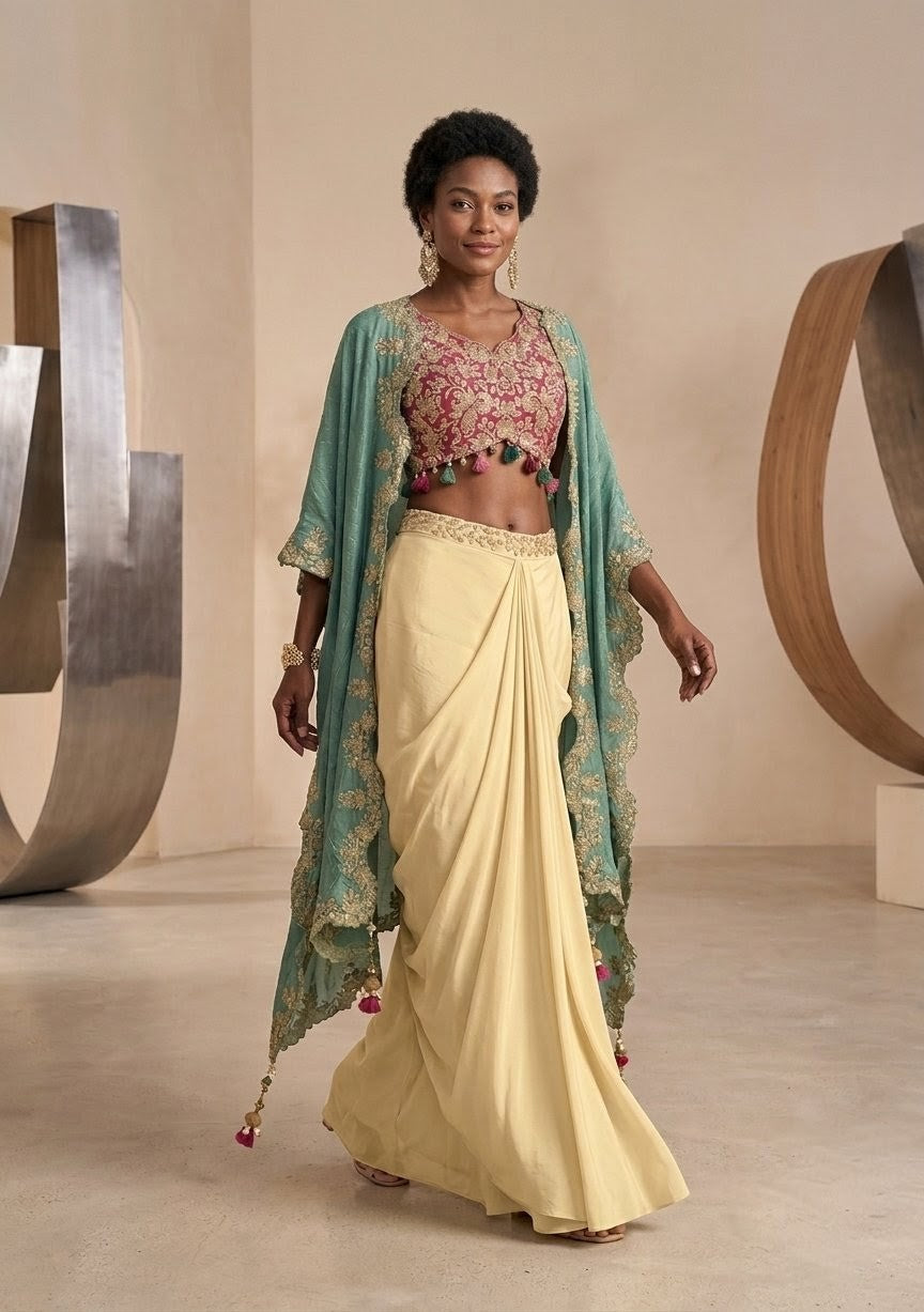 Embroidered Jacket Set