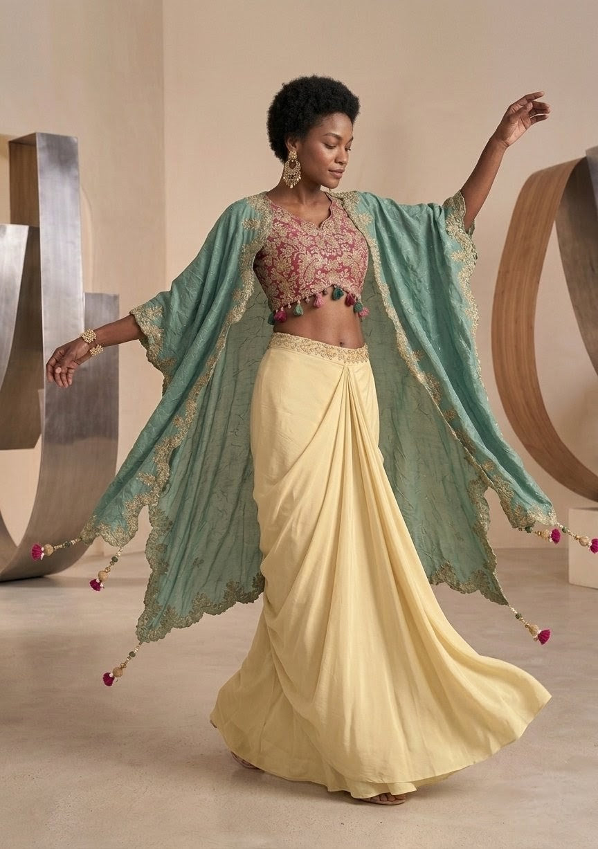 Embroidered Jacket Set