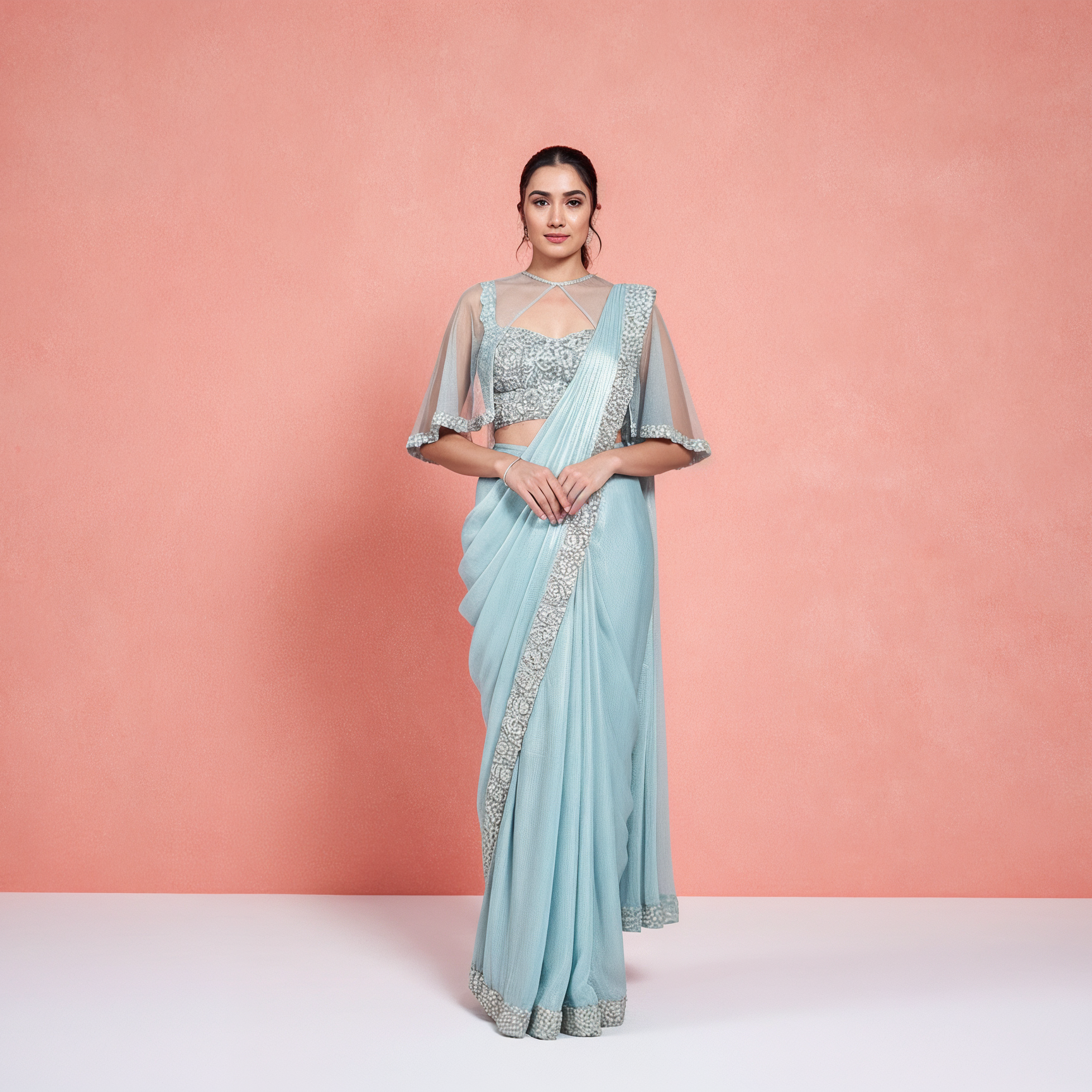 Satin Silk Ready-to-Wear Saree