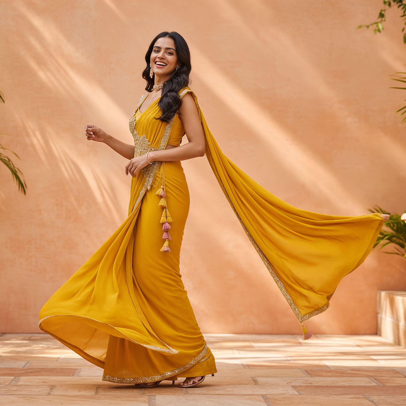 Embroidered Ready Saree
