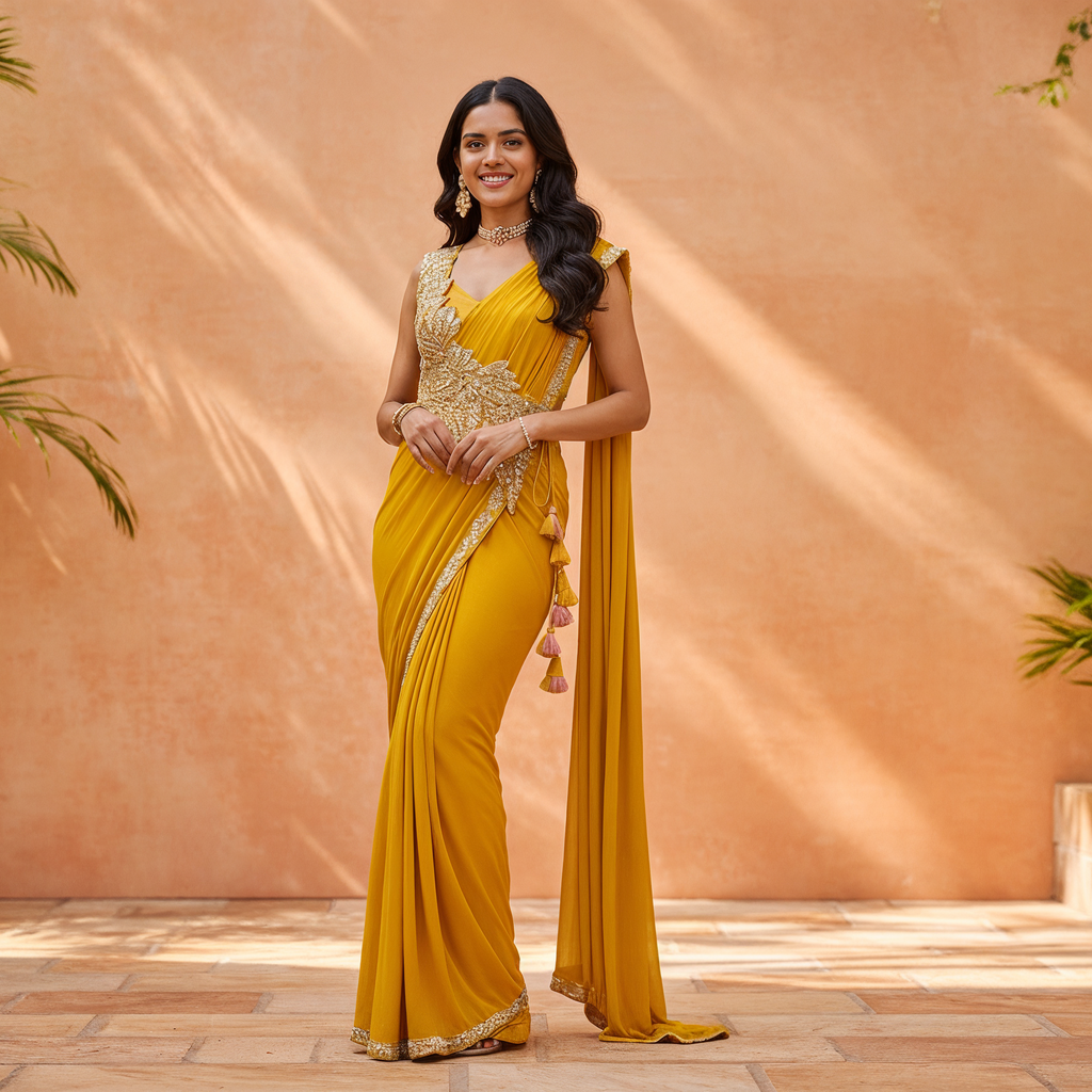 Embroidered Ready Saree