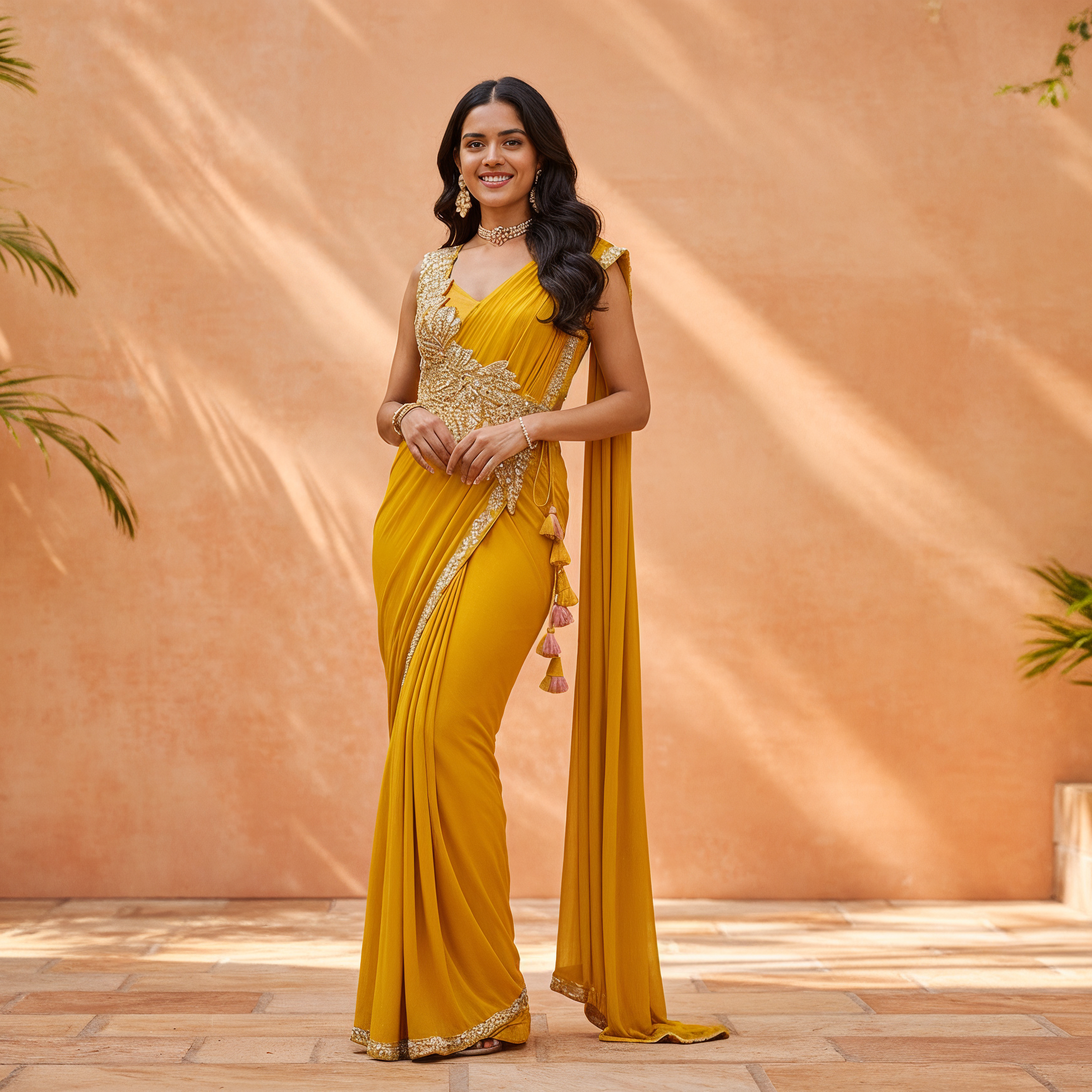 Embroidered Ready Saree
