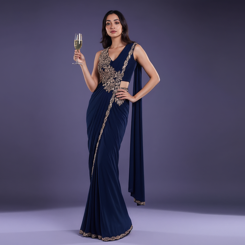 Embroidered Ready Saree
