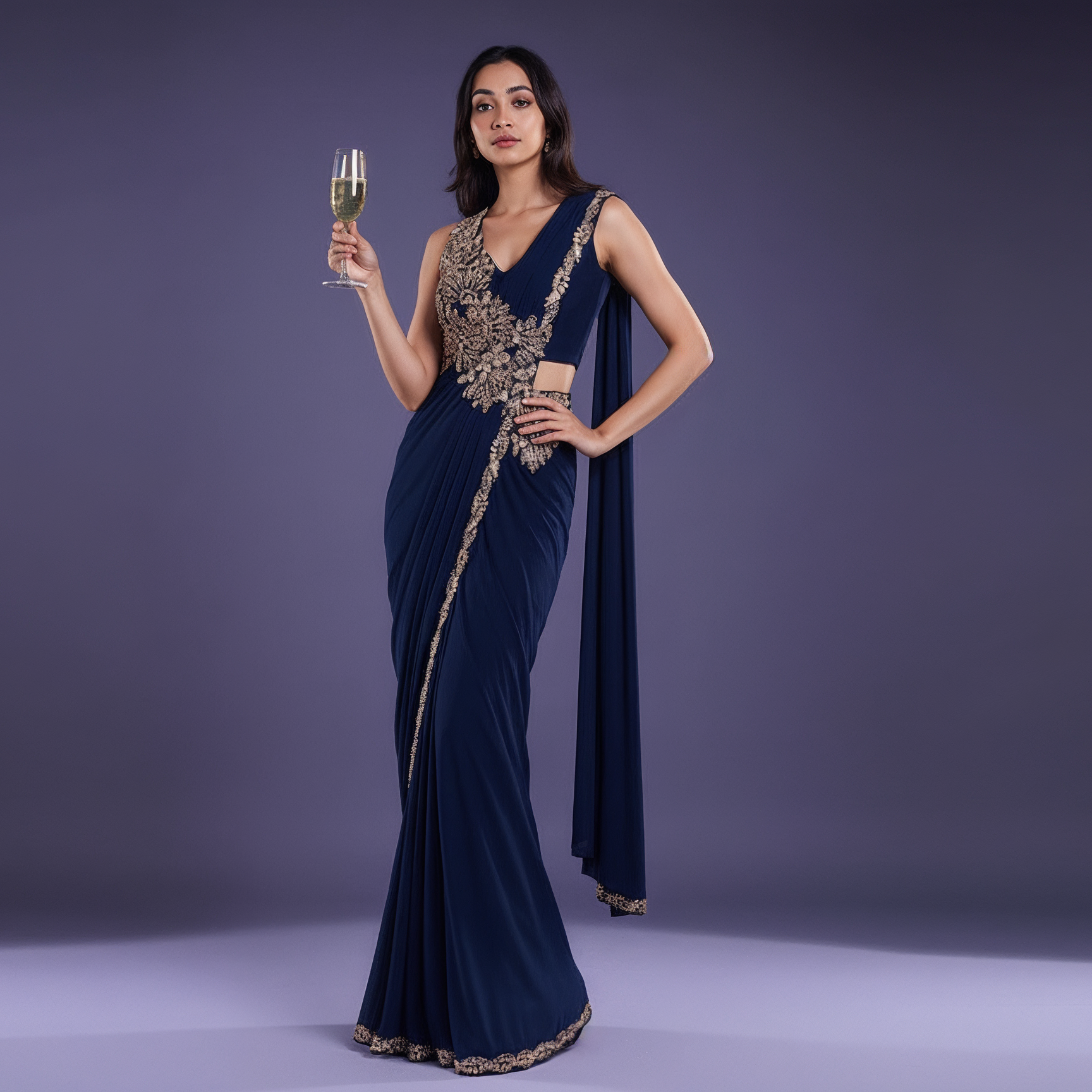 Embroidered Ready Saree