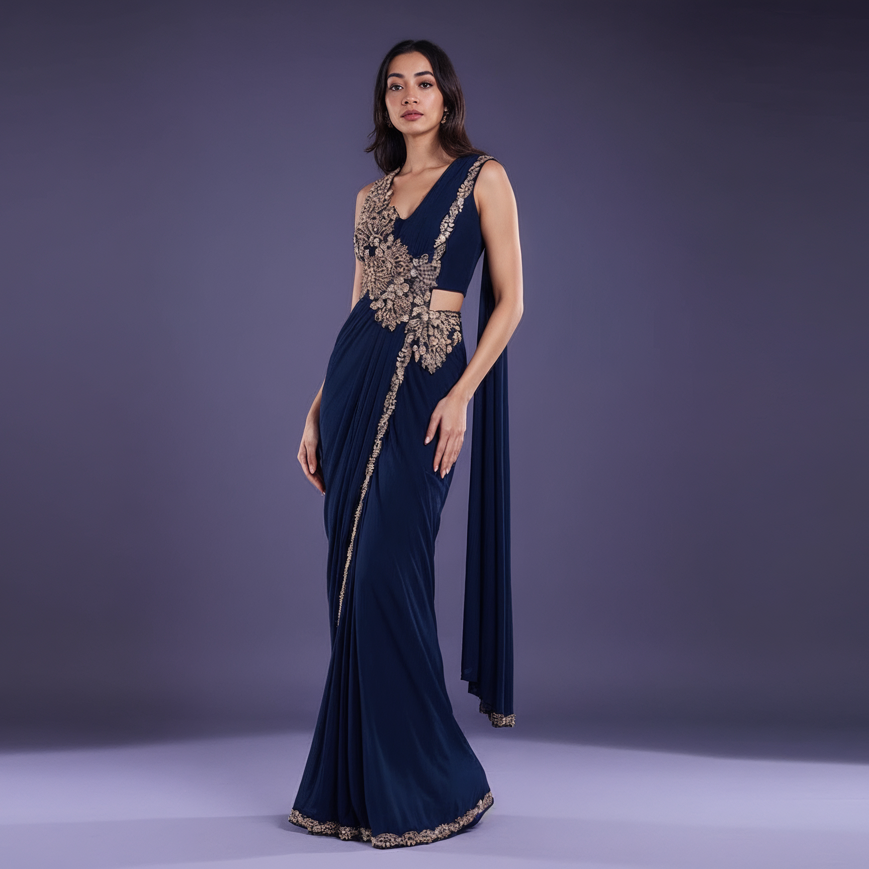 Embroidered Ready Saree