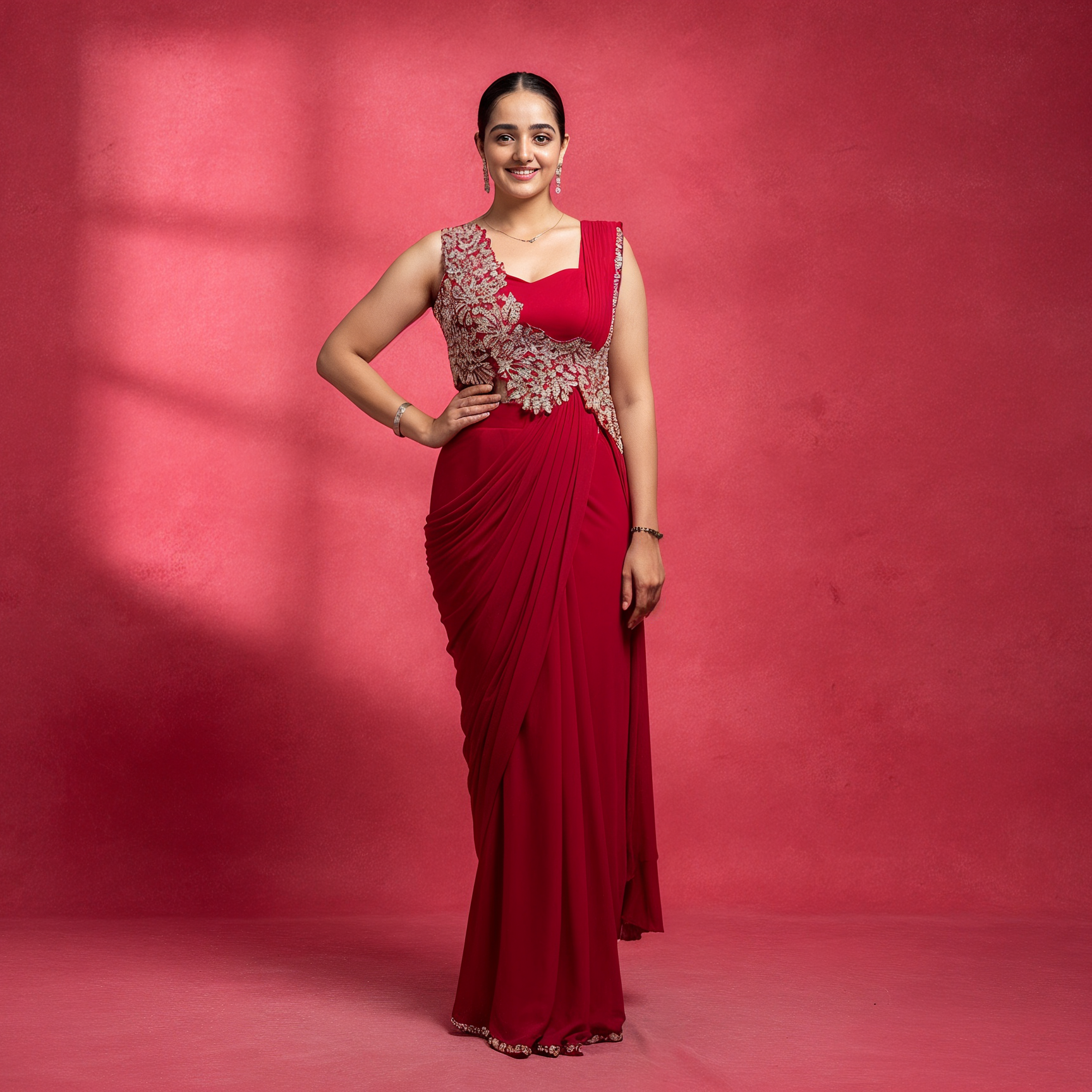 Embroidered Ready Saree