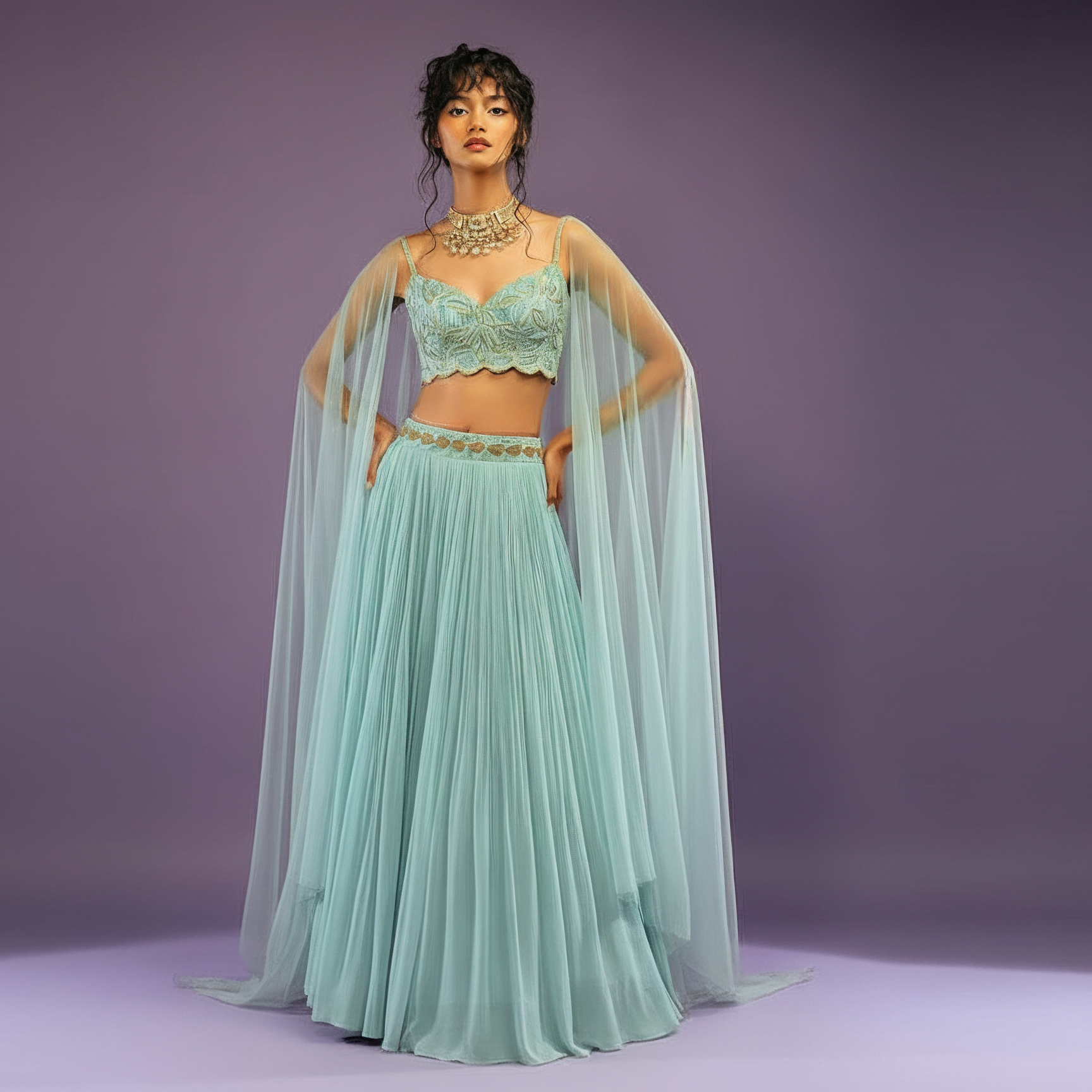 Pale Blue Lehenga Set